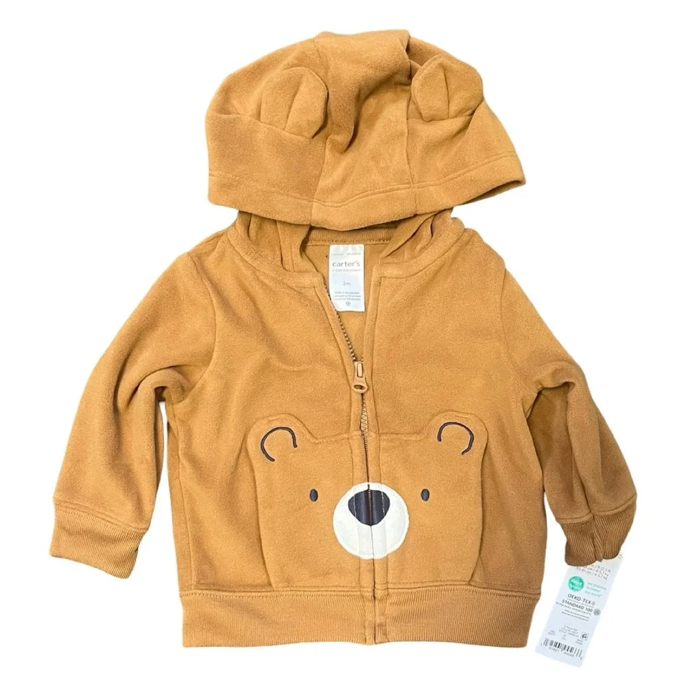 NWT Carters Just One You Baby 3-Piece Bear Hoodie Bodysuit Pants Set‎ 3M